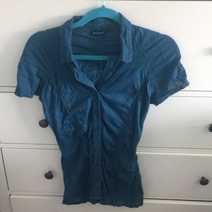 Kuhl Blue Button Down V Top